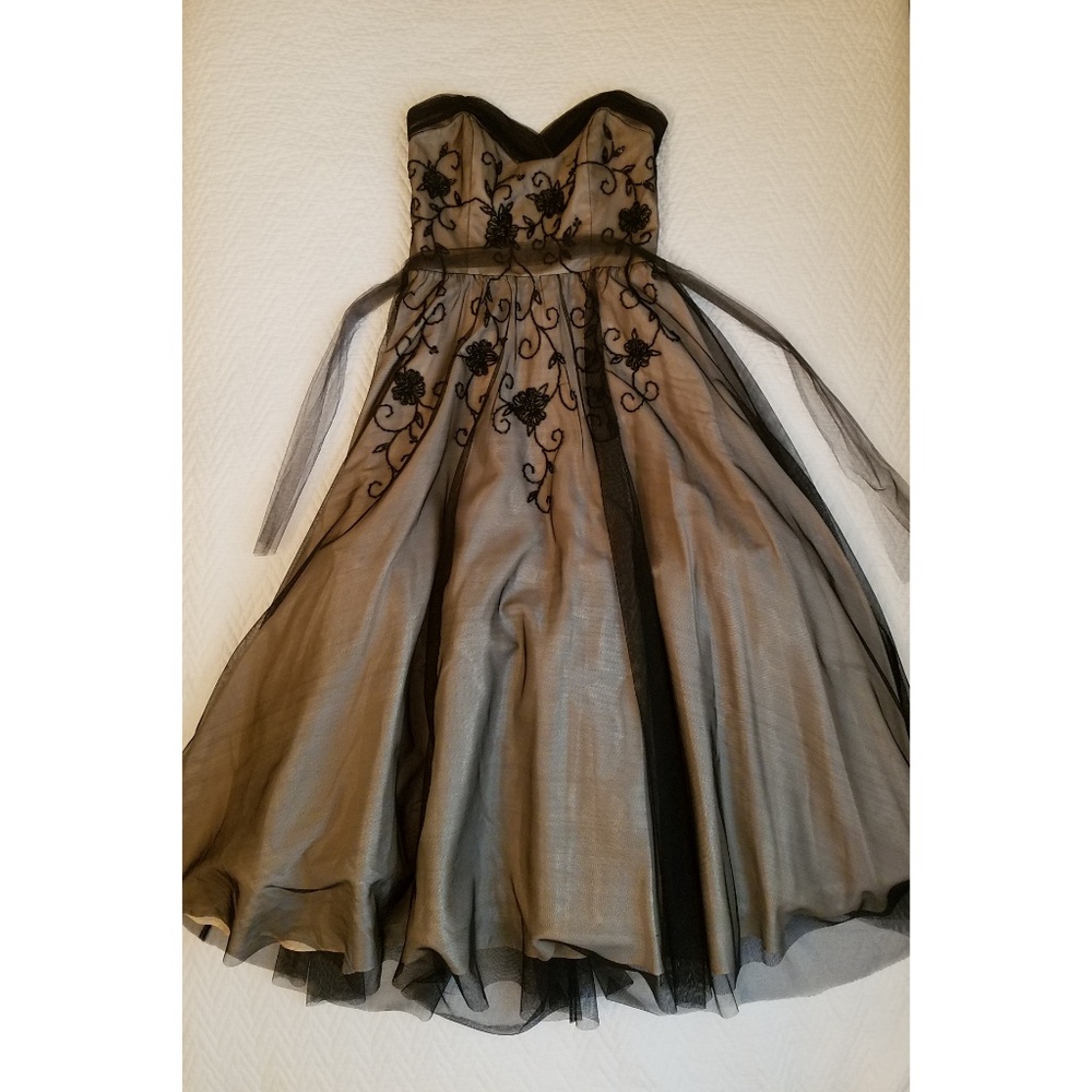 Morgan & Co. Embellished Tulle Strapless Ballgown